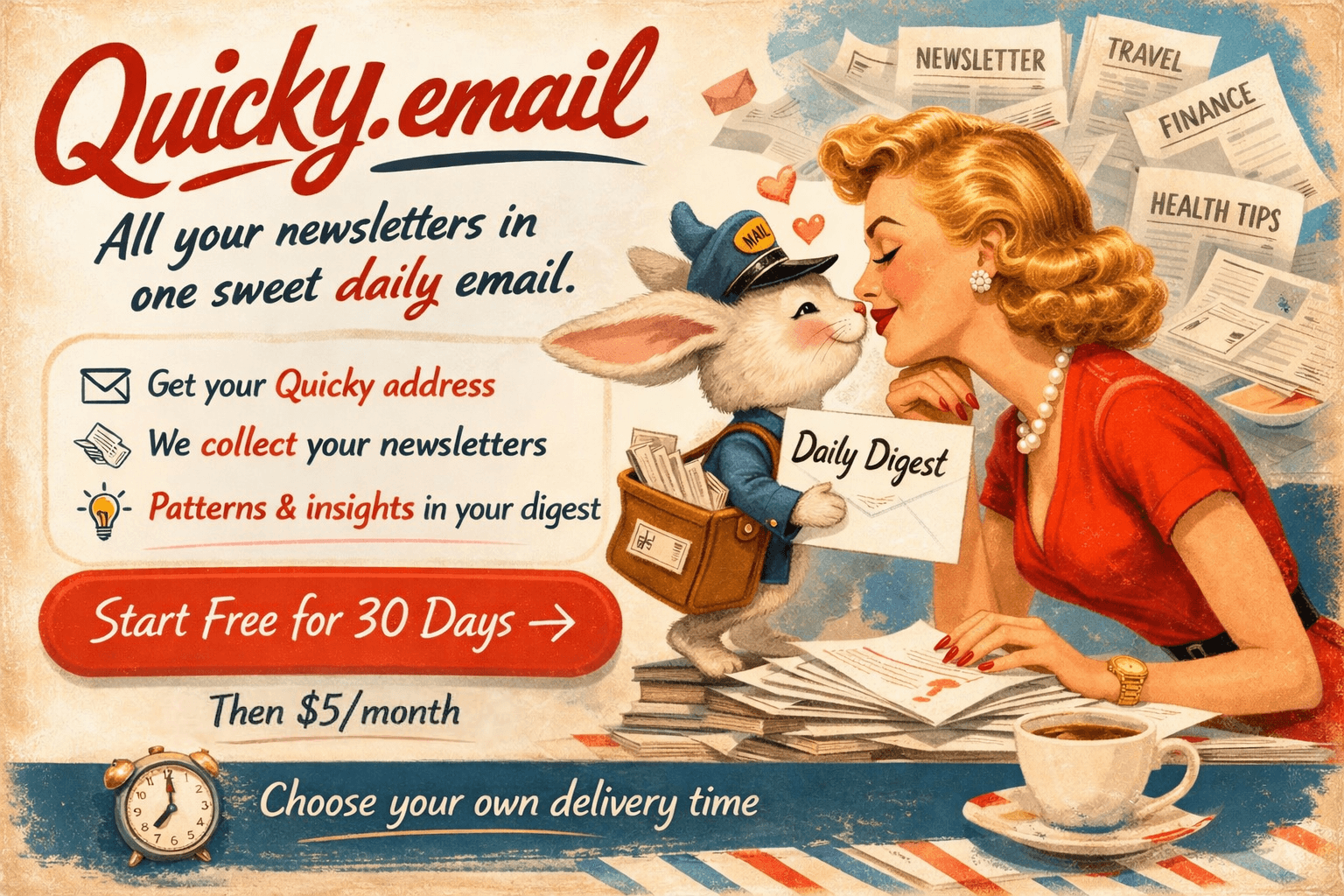 Quicky.email — All your newsletters in one sweet daily email